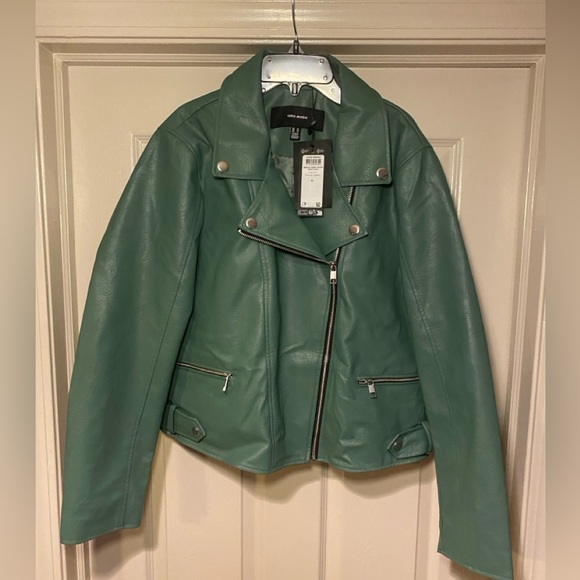 NWT Vero Moda Women’s Nicole Coated Vegan Leather Motorcycle Jacket - Picture 5 of 10